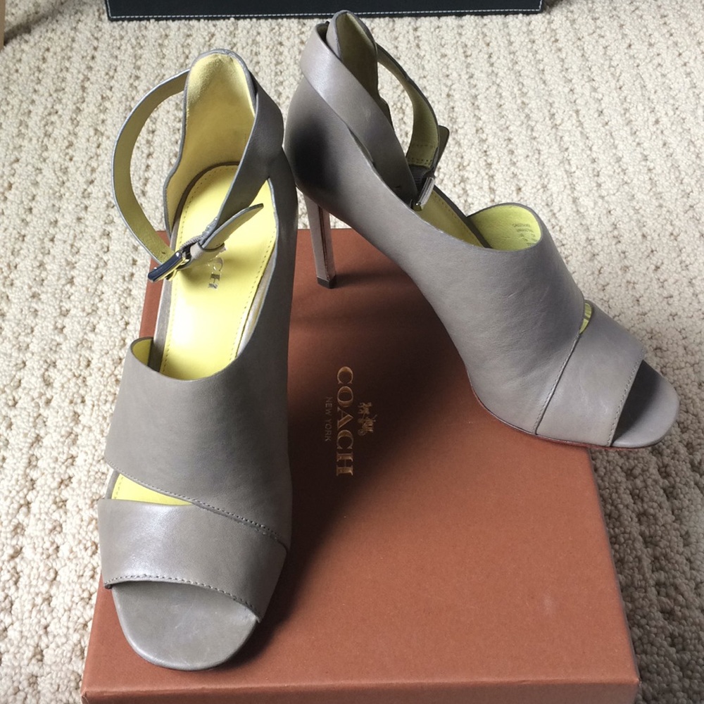 Coach Manhattan open toe heels